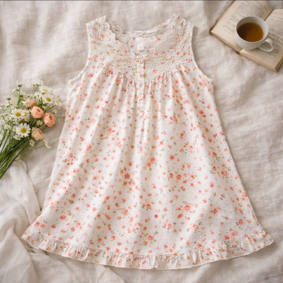 Eileen West Other - Eileen West Floral Cotton Lace Chemise Nightgown XL Romantic Cottagecore Sleep